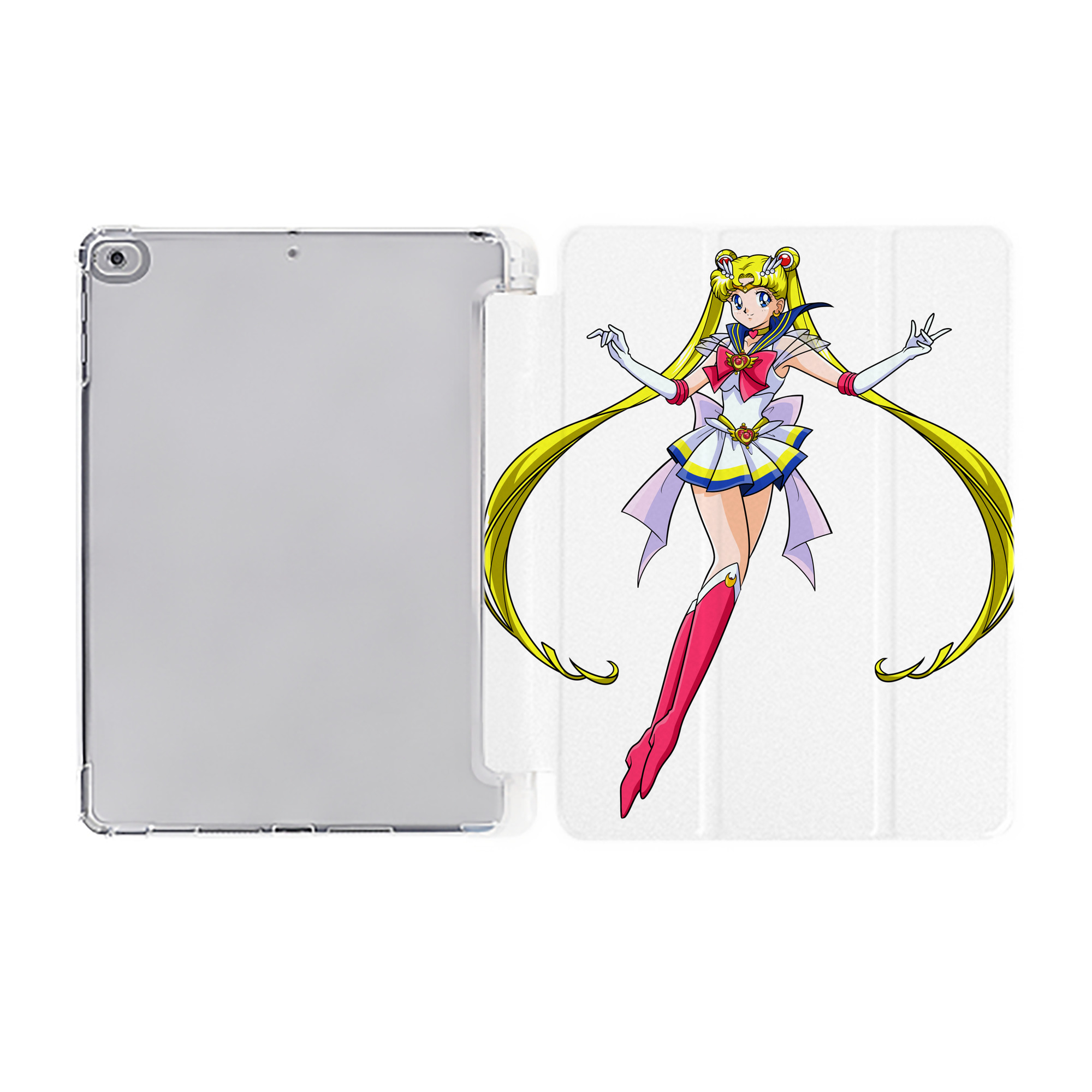 （画像用） 美少女戦士セーラームーン 月野 うさぎ つきの うさぎ Sailor Moon Tsukino Usagi IPad ケース ペン収納付き 三つ折りスタンド PUレザー×シリコン 対応機種9.5/10.5/10.9インチ